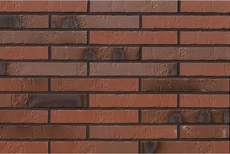 ABC Klinker Klinker Fasad Teuto Kohlebrand Schieferstruktur Langformat Str 5.2x49