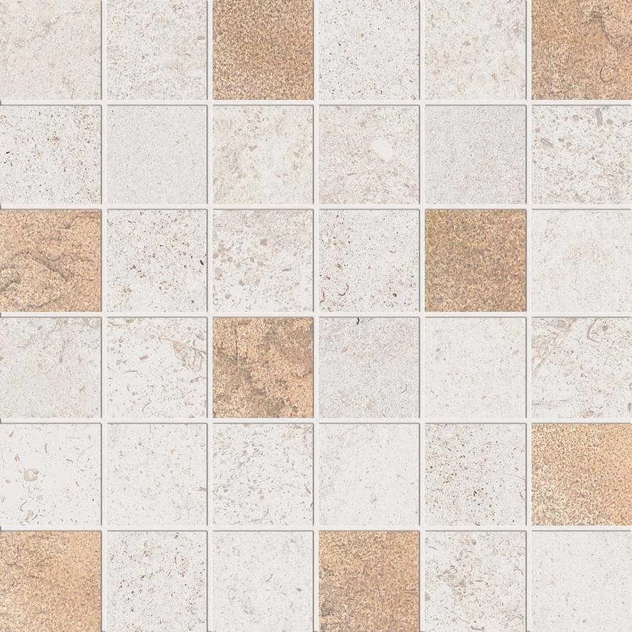 ABK Alpes Raw Mos Quadr Glam Ivory Rett 30x30