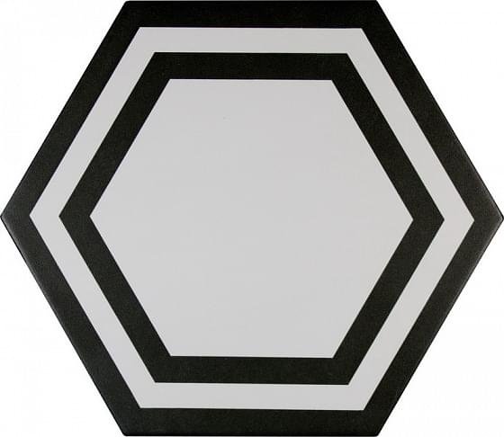 Adex Pavimento Hexagono Deco Black 20x23