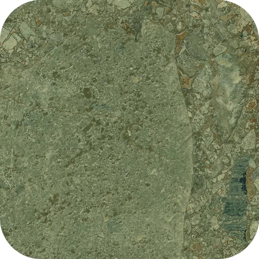 Arcana Black And Cream Chec Round Green Giada 28.6x28.6