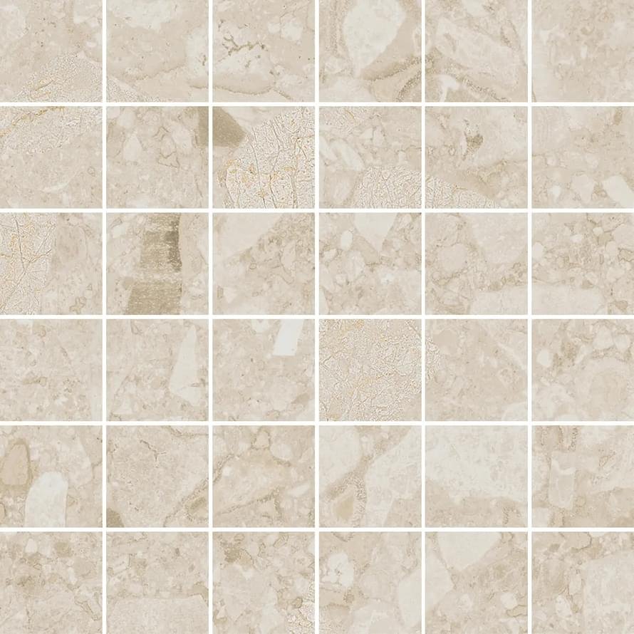 Arcana Black And Cream Cream Mosaic Beach 30x30