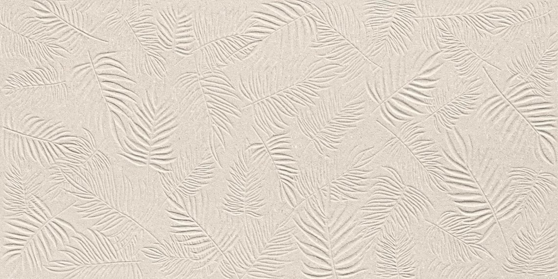 Atlas Concorde 3D Wall Carve Leaf Ivory 40x80