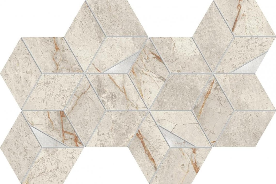 Atlas Concorde Marvel Diva White Everest Mosaico Hex Lapp 23.3x40.3
