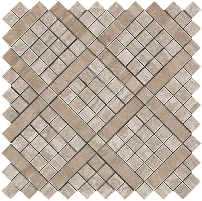Atlas Concorde Marvel Pro Travertino Silver Diagonal Mosaic 30.5x30.5