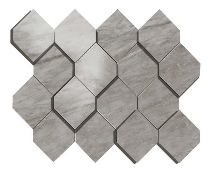 Atlas Concorde Marvel Stone Bardiglio Grey Mosaico Esagono 3D 28.2x35.3
