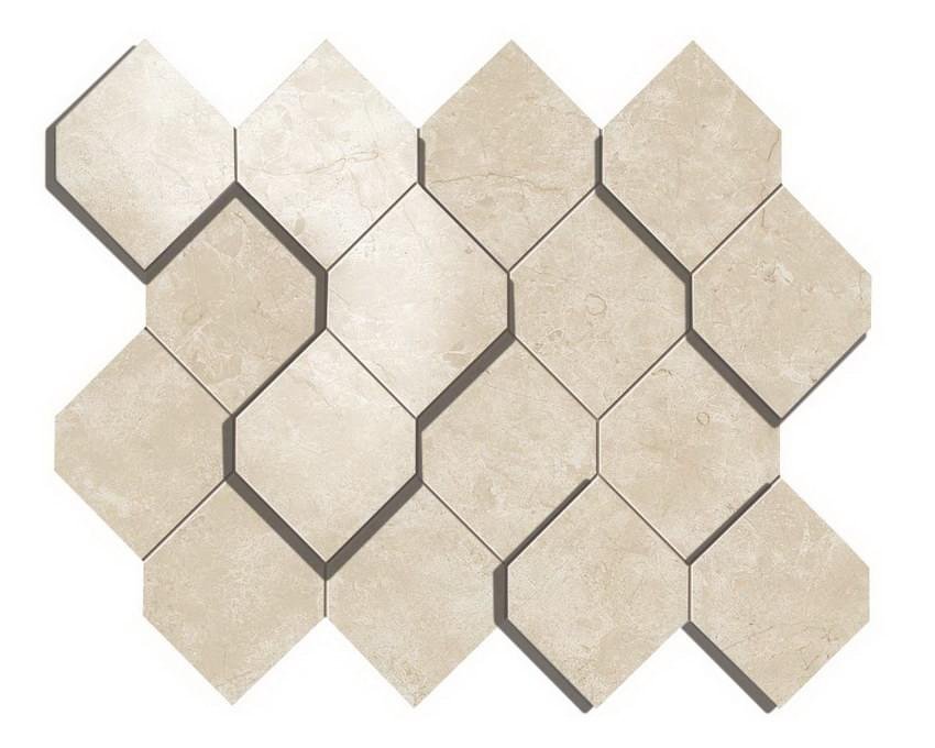 Atlas Concorde Marvel Stone Cream Prestige Mosaico Esagono 3D 28.2x35.3