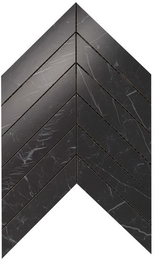 Atlas Concorde Marvel Stone Nero Marquina Chevron Wall 30.5x25