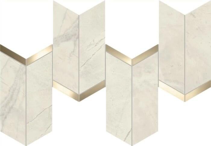 Atlas Concorde Marvel X Calacatta Perla Mosaico Chevron Lappato 19.2x46.3