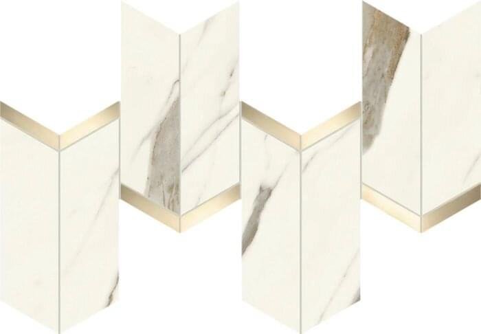 Atlas Concorde Marvel X Calacatta Sublime Mosaico Chevron Lappato 19.2x46.3