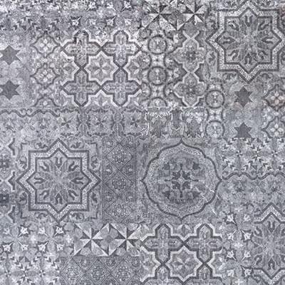 Ceramika Gres Vintage Ciemno Szary Dekor 40x40