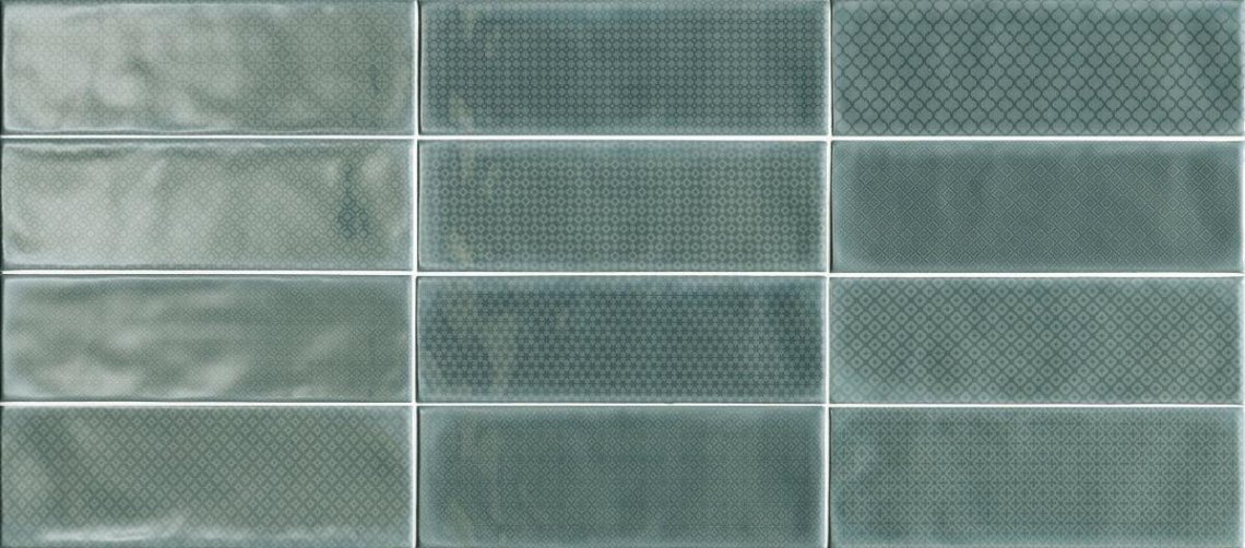 Cerdisa Brick Inspiration Green Pattern Gloss 10x30
