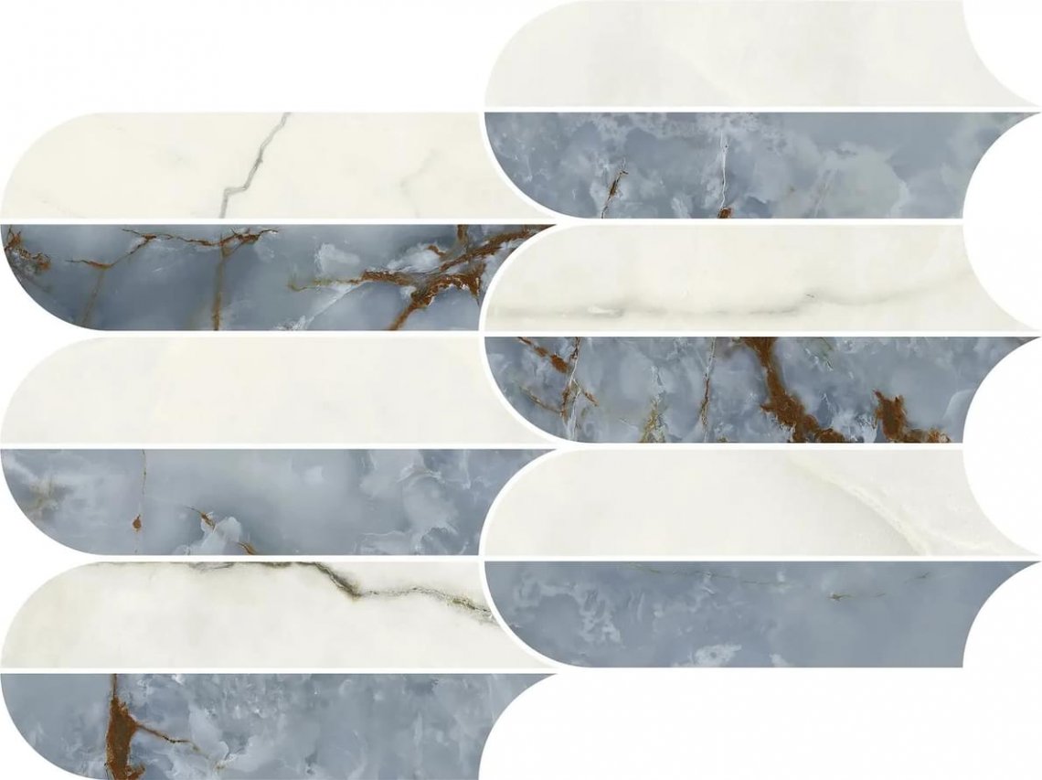Del Conca Premiere Papillon Onice Azzurro Onice Mosaico 30x30