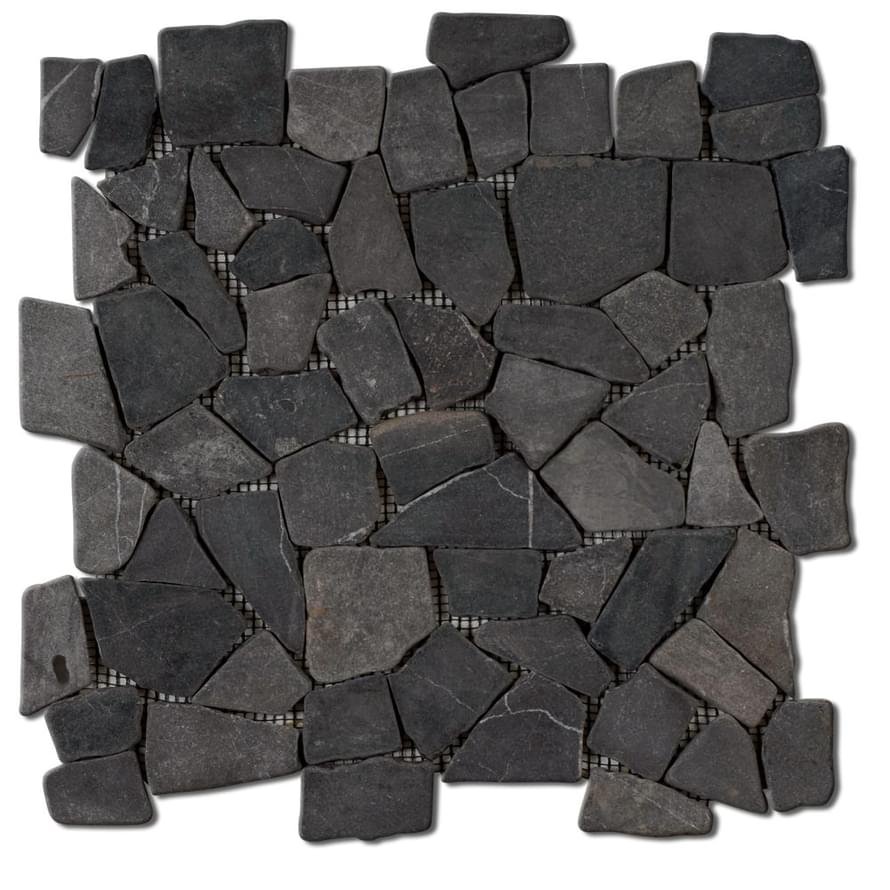 Diffusion Galets De Bali Dalle Plat Morbre Noir 30x30