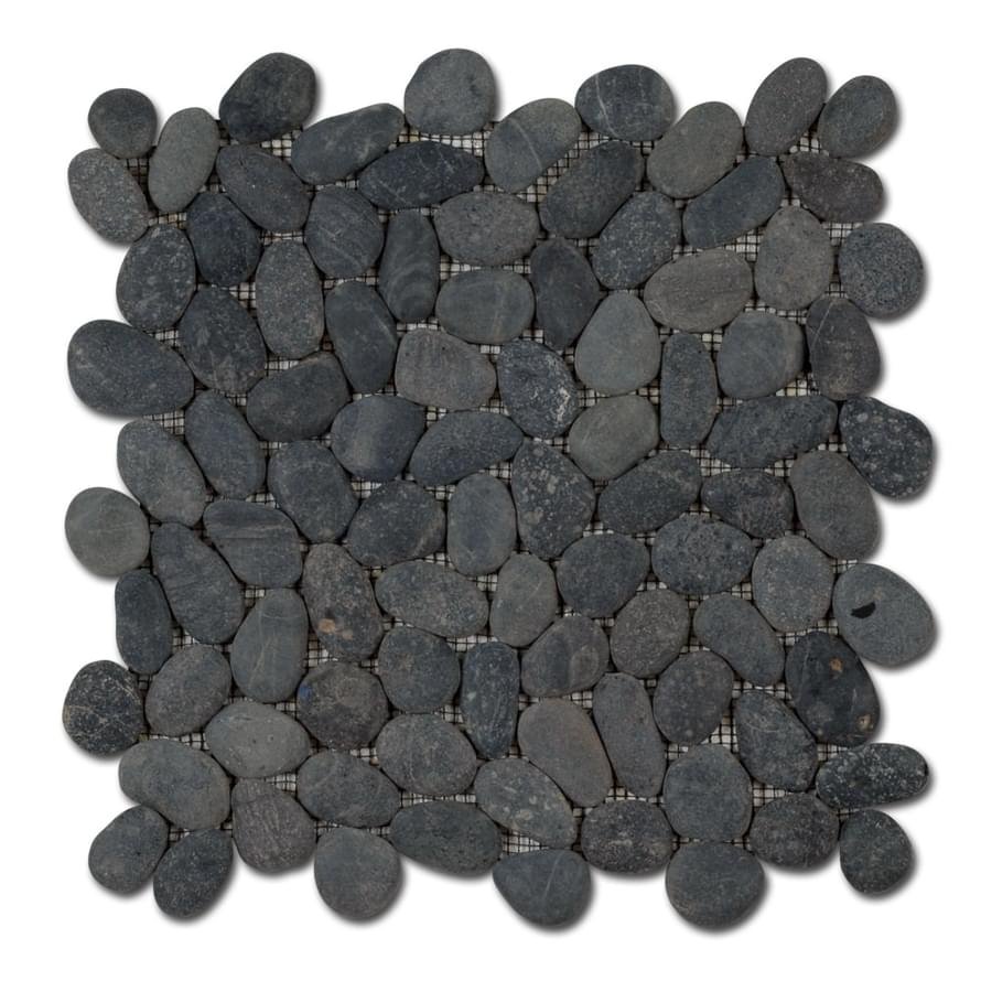 Diffusion Galets De Bali Dalle Rond Mat Noir 30x30