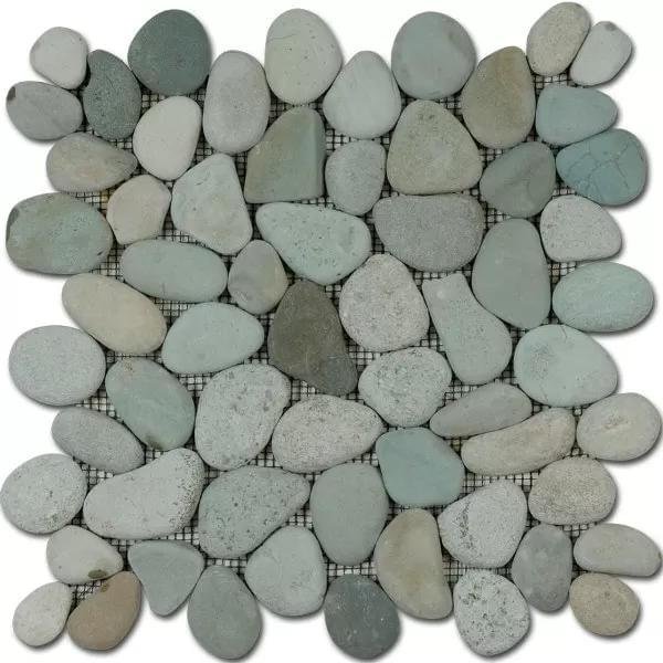 Diffusion Galets De Bali Dalle Rond Mat Vert Jade 30x30