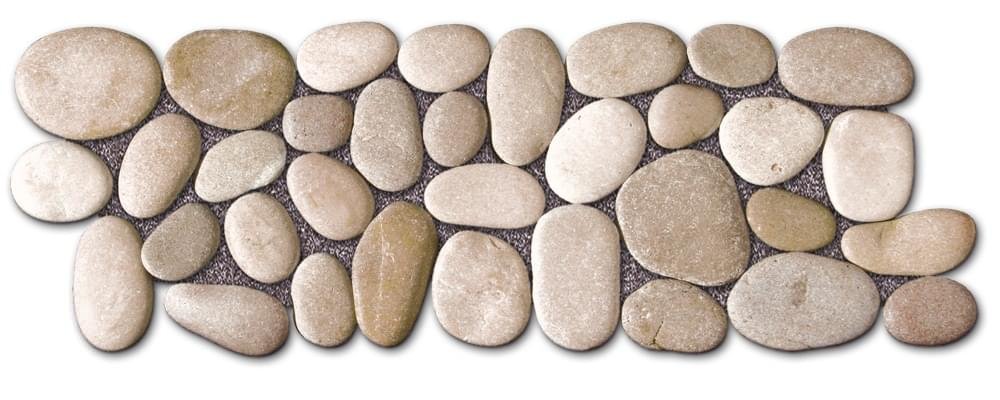 Diffusion Galets De Bali Frise Rond Mat Beige 10x30