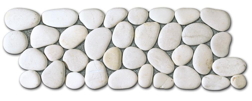 Diffusion Galets De Bali Frise Rond Mat Blanc 10x30