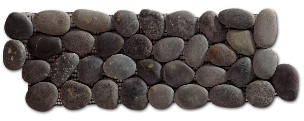 Diffusion Galets De Bali Frise Rond Mat Noir 10x30