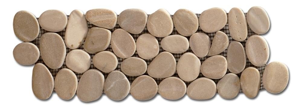 Diffusion Galets De Bali Frise Sciee Mat Beige 10x30