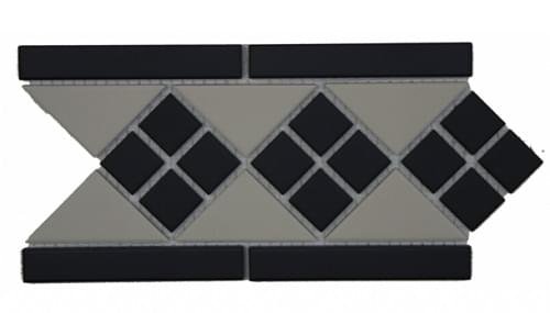 Diffusion Glazed Porcelain Octagon Frise Blanc Et Noir 15x28