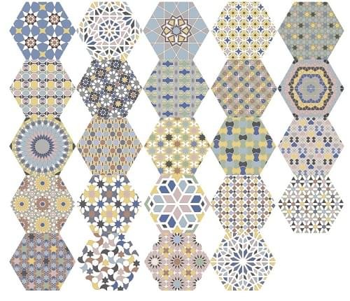 Diffusion Hexagon Orientation Patchwork Kasbah 22x25