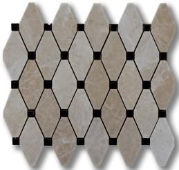 Diffusion Peter And Stone Mosaique Losange Beige Et Noir 30x30
