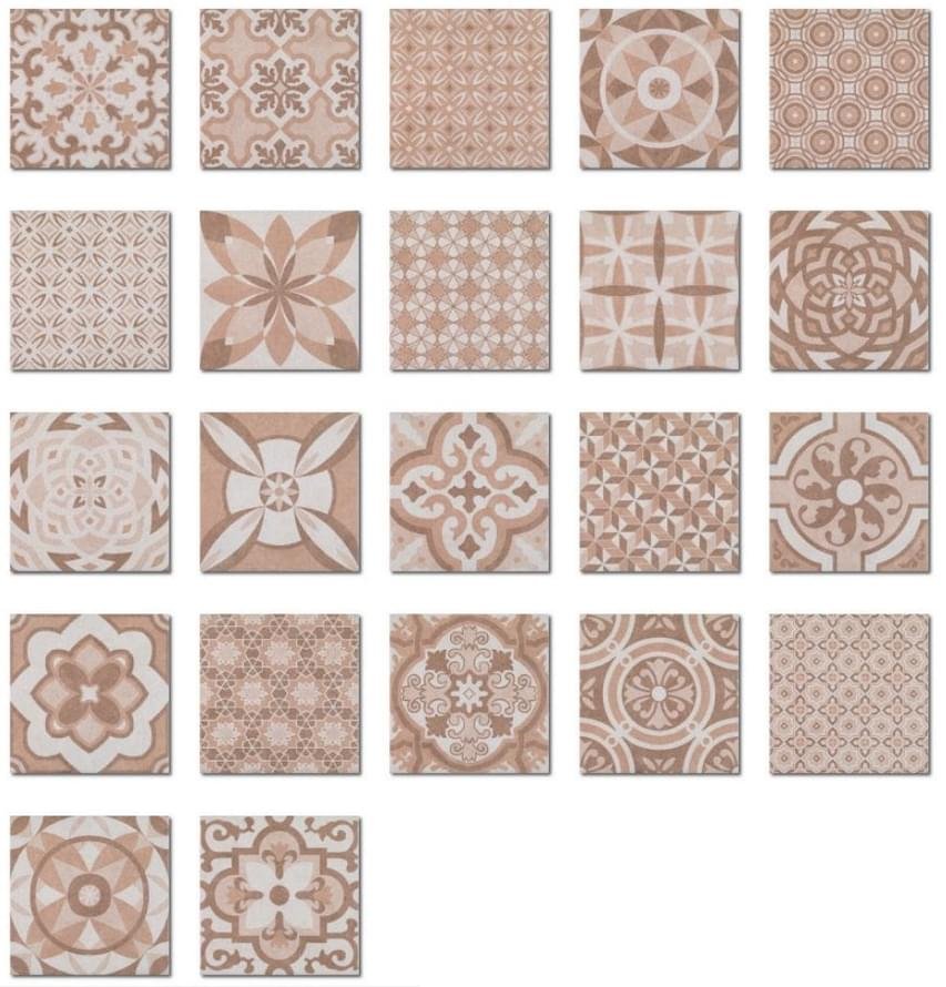 Diffusion Porcelain Decors Patchwork Vintage Beige 25x25