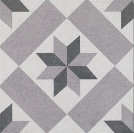 Diffusion Porcelain Decors Vintage Star Grey 25x25