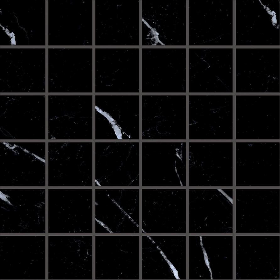 Emil Ceramica Tele Di Marmo Selection Mosaico 5x5 Nero Marquinia Full Lappato 30x30