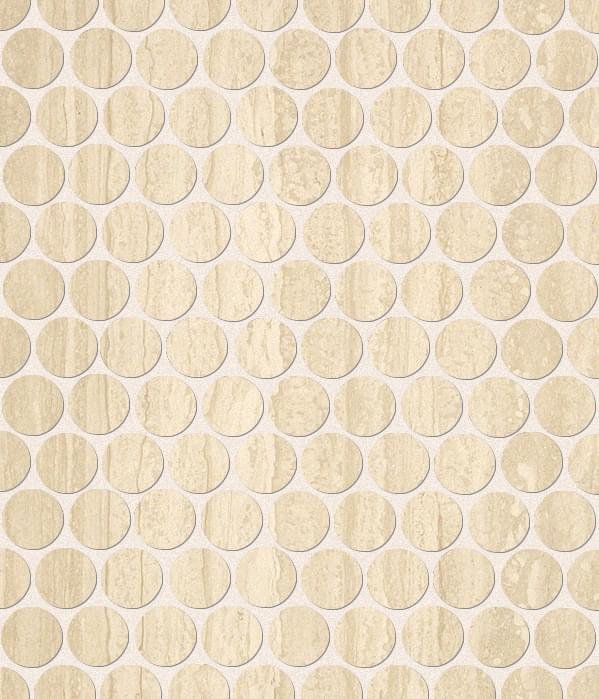 Fap Roma Travertino Round Mosaico 29.5x32.8