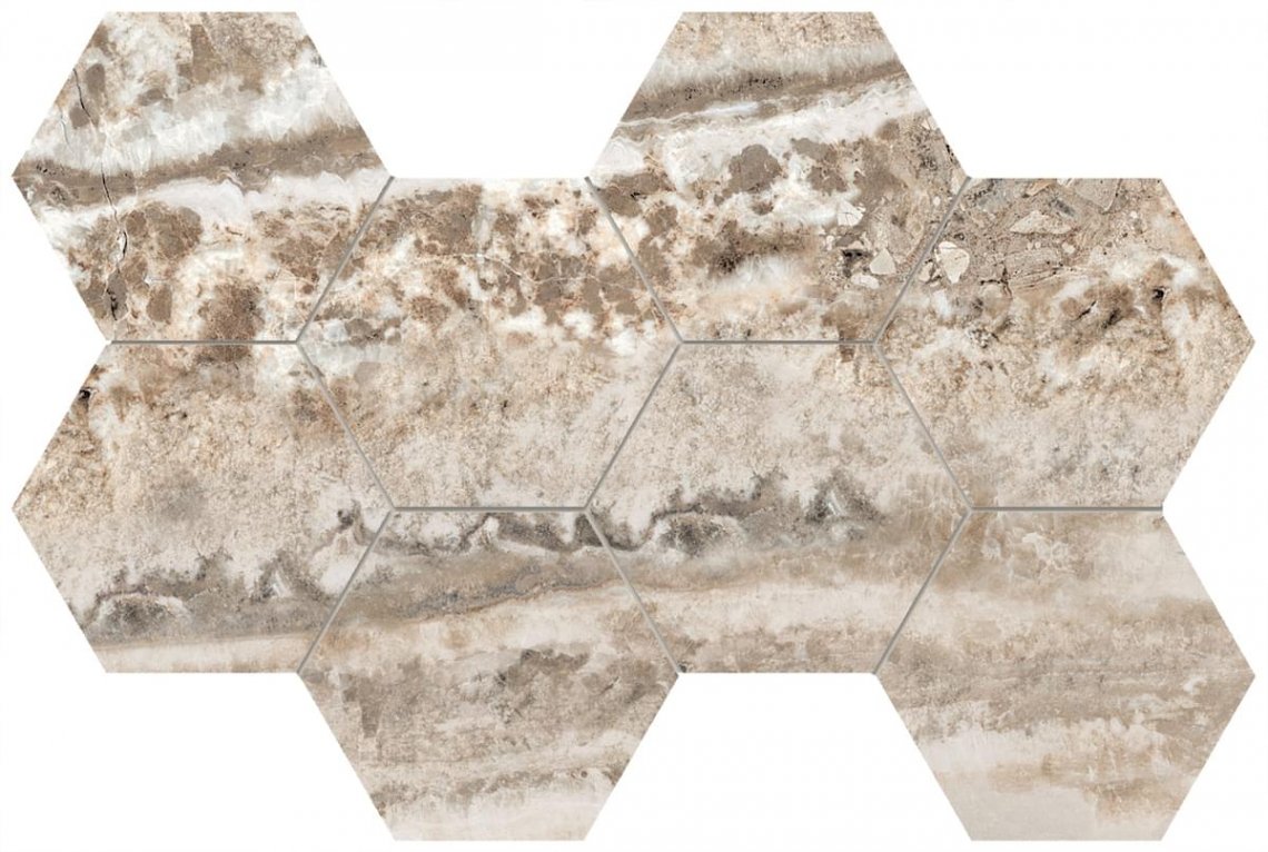 Flaviker Supreme Onyx Prestige Mosaico Hexagon Rett Anticato 29.2x51