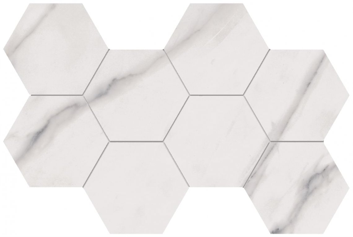 Flaviker Supreme Royal Statuario Mosaico Hexagon Rett Anticato 29.2x51