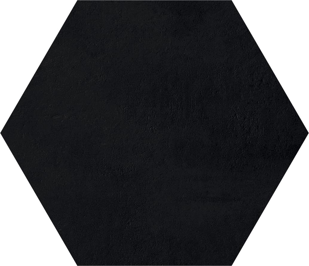 Gigacer Concrete Black Large Hexagon 6 mm 36x31