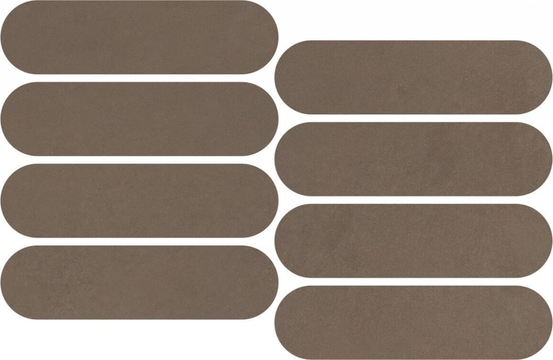 Impronta Italgraniti Nuances Marrone Mosaico Ovale Strideup 19.5x37