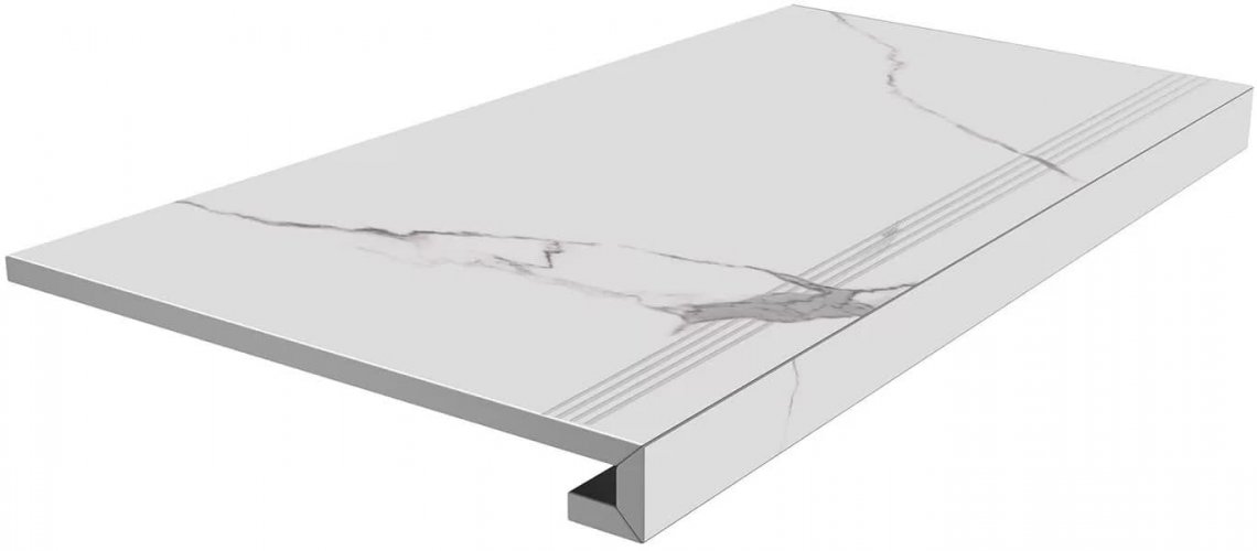 Керама Марацци Монте Тиберио Ступень Клееная Белый Лаппатированный 33x80