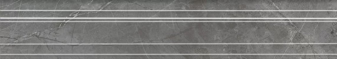 Керама Марацци Риальто Бордюр Багет Серый Тёмный Глянцевый Обрезной 7.3x40