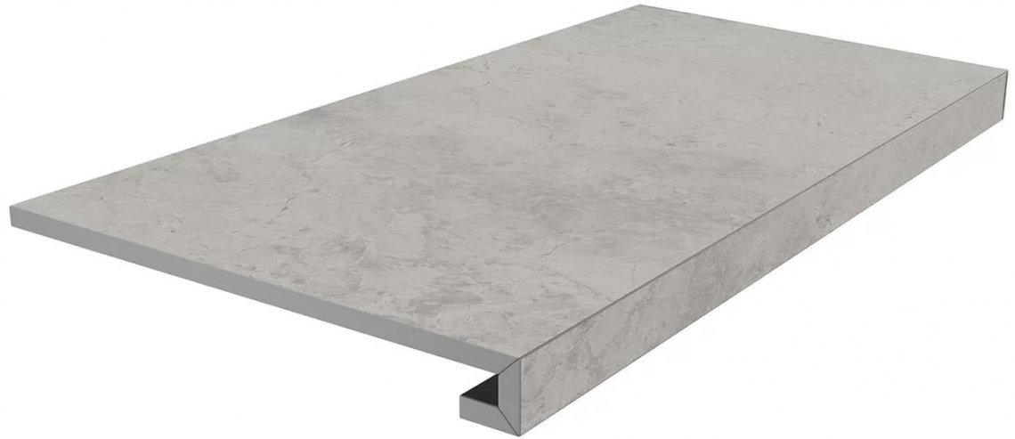 Керама Марацци Риальто Ступень Клееная Серый Светлый Матовый 33x80