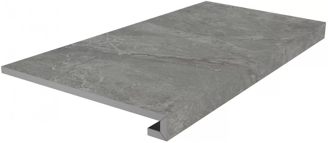 Керама Марацци Риальто Ступень Клееная Серый Тёмный Матовый 33x80