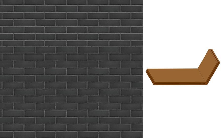 King Klinker Dream House Угловая Плитка Black Stone 26 14 mm 11.5x24