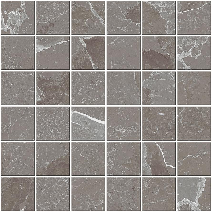 Monocibec Arcadia Tecno Grigio Mosaico Naturale Rettificato Su Rete 30x30