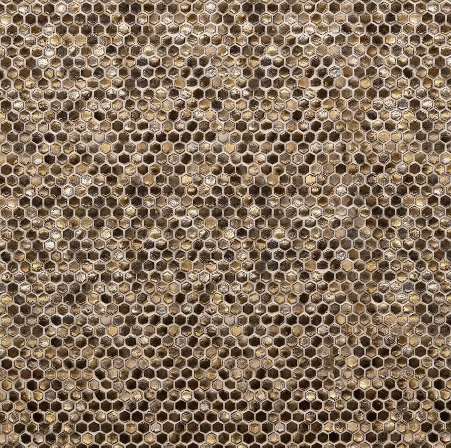 Mutina Phenomenon Mosaico Honeycomb B Oro 30x30