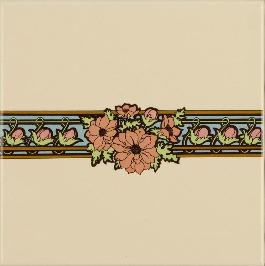 Original Style Artworks Colonial White Evening Reverie Border Tile 15.2x15.2