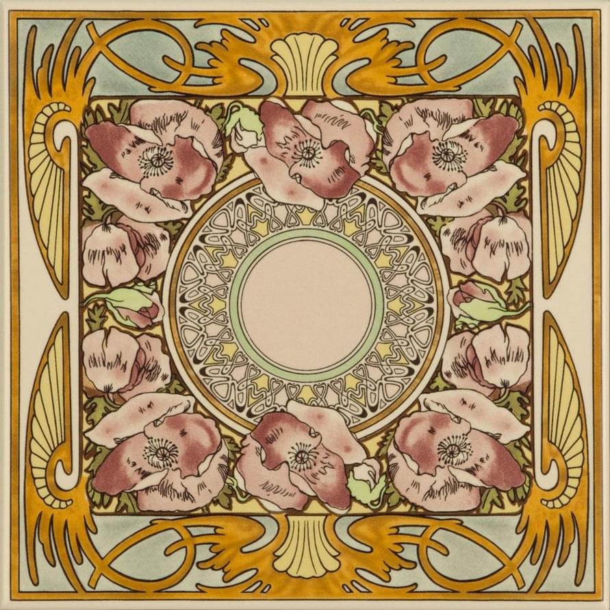 Original Style Artworks Colonial White Nocturnal Slumber Single Floral Tile 15.2x15.2