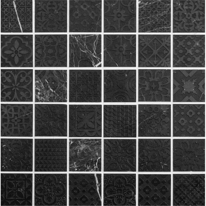 Original Style Mosaics Alto Black marble 31.5x31.5