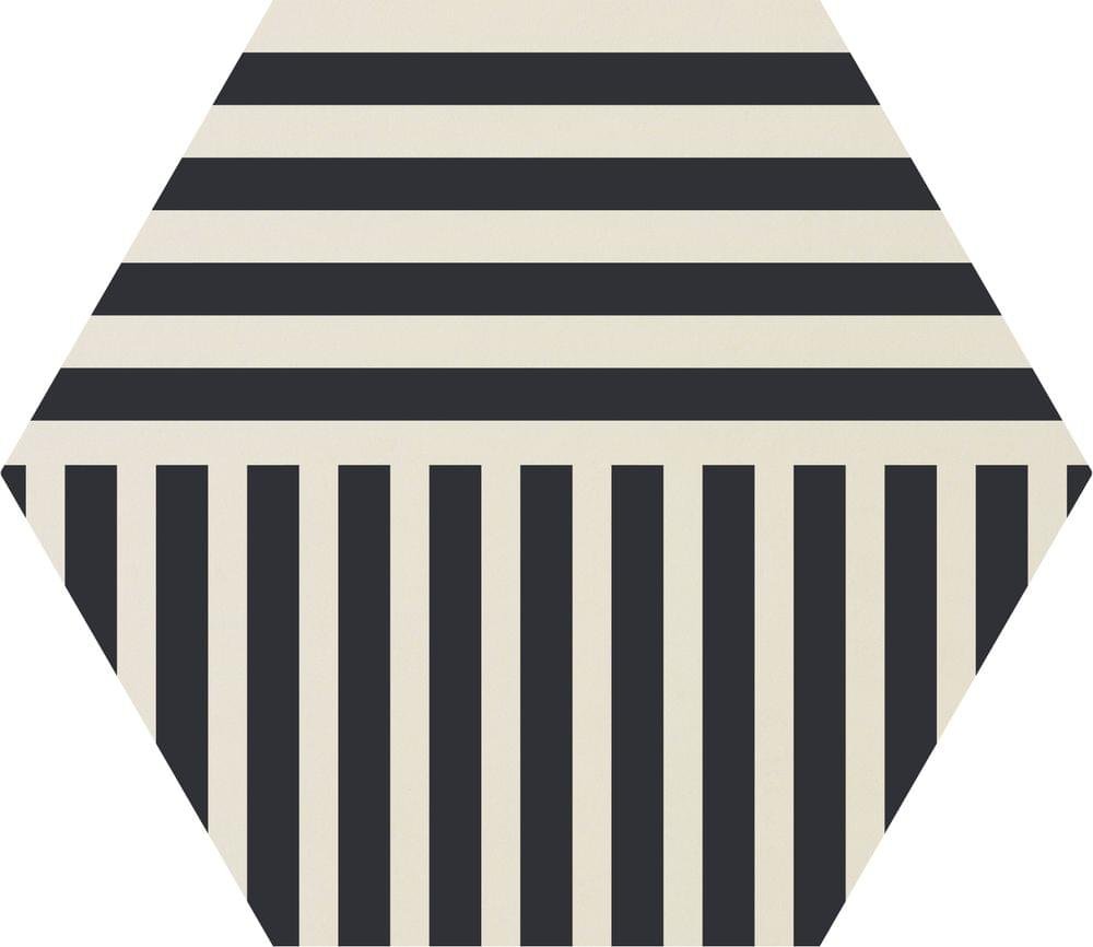 Ornamenta Core Basic Stripes White D 60 Hexagon 60x60