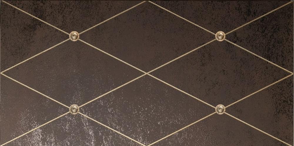 Petracers Ad Maiora Rhombus Fregio Oro Su Moro 50x100