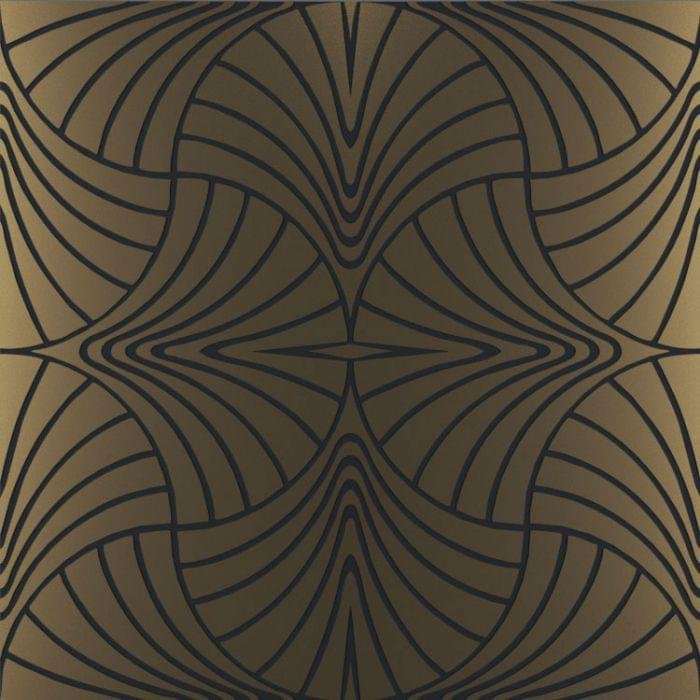 Petracers Swing Piuma Ottone Su Nero Matt 60x60