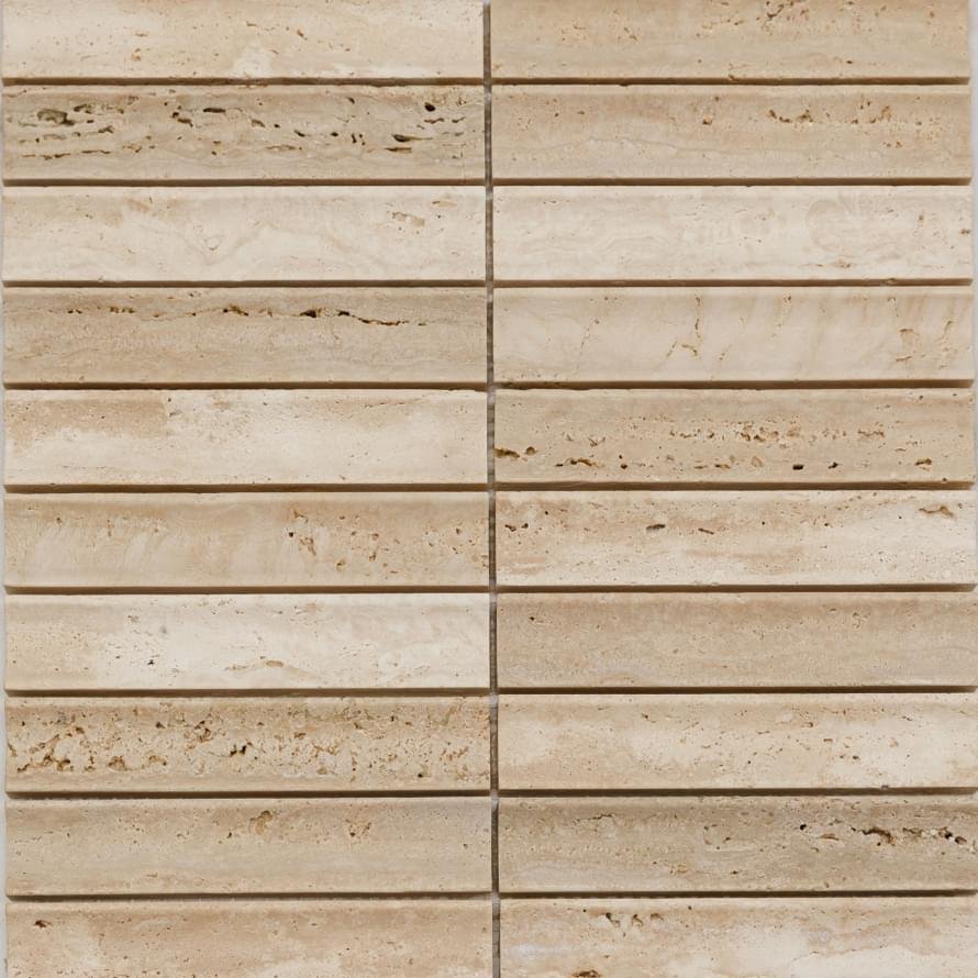 Pixel Mosaic Венеция Yellow Travertine Concave 30.5x31.8