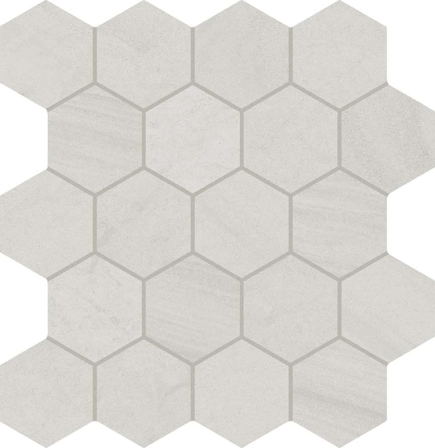 Provenza Varana Stone Mosaico Hexagon Cross Cut Light Grey Silktech 29.3x30