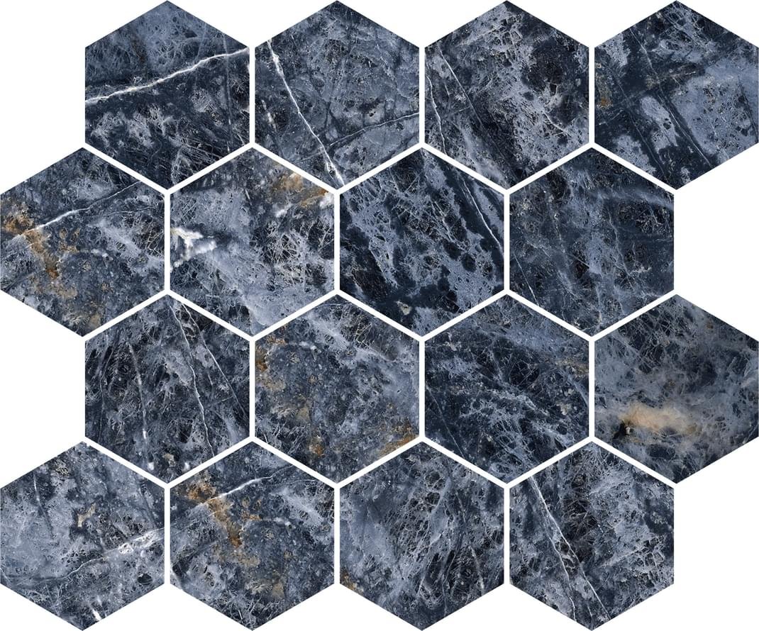 Ricchetti Golden Pure Esagona Mosaico T16 Sodalite Lx 28.7x34.4